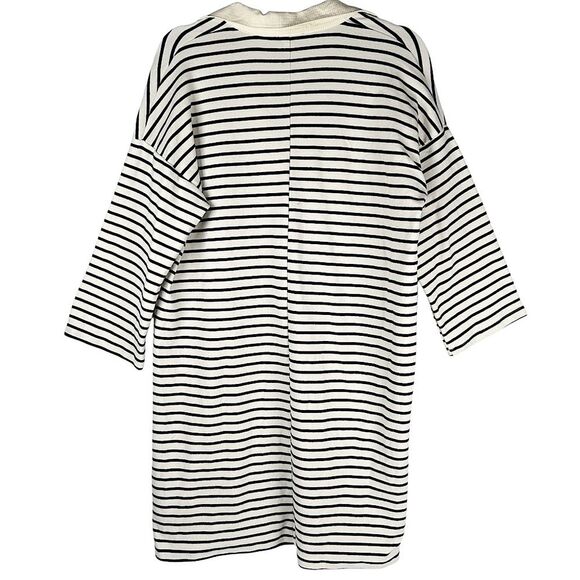 Tuckernuck Cream Black Striped Ashton Polo Collared Shift Mini Dress Size Large - Picture 3 of 7